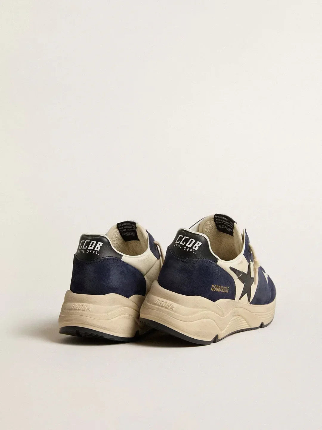GGDB - Running Sole pour homme en cuir nappa noir et beige avec étoile et contrefort noirs