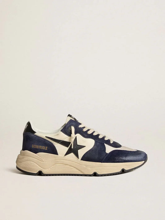 GGDB - Running Sole pour homme en cuir nappa noir et beige avec étoile et contrefort noirs