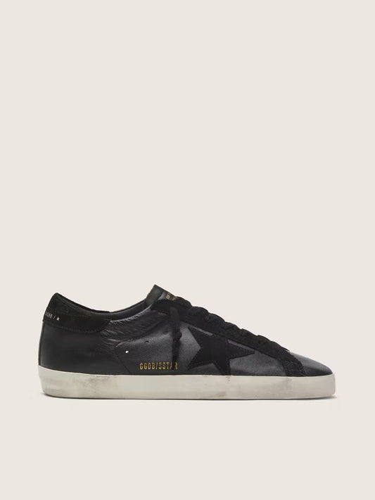 Super-Star pour homme en cuir nappa noir avec étoile et contrefort en daim noir