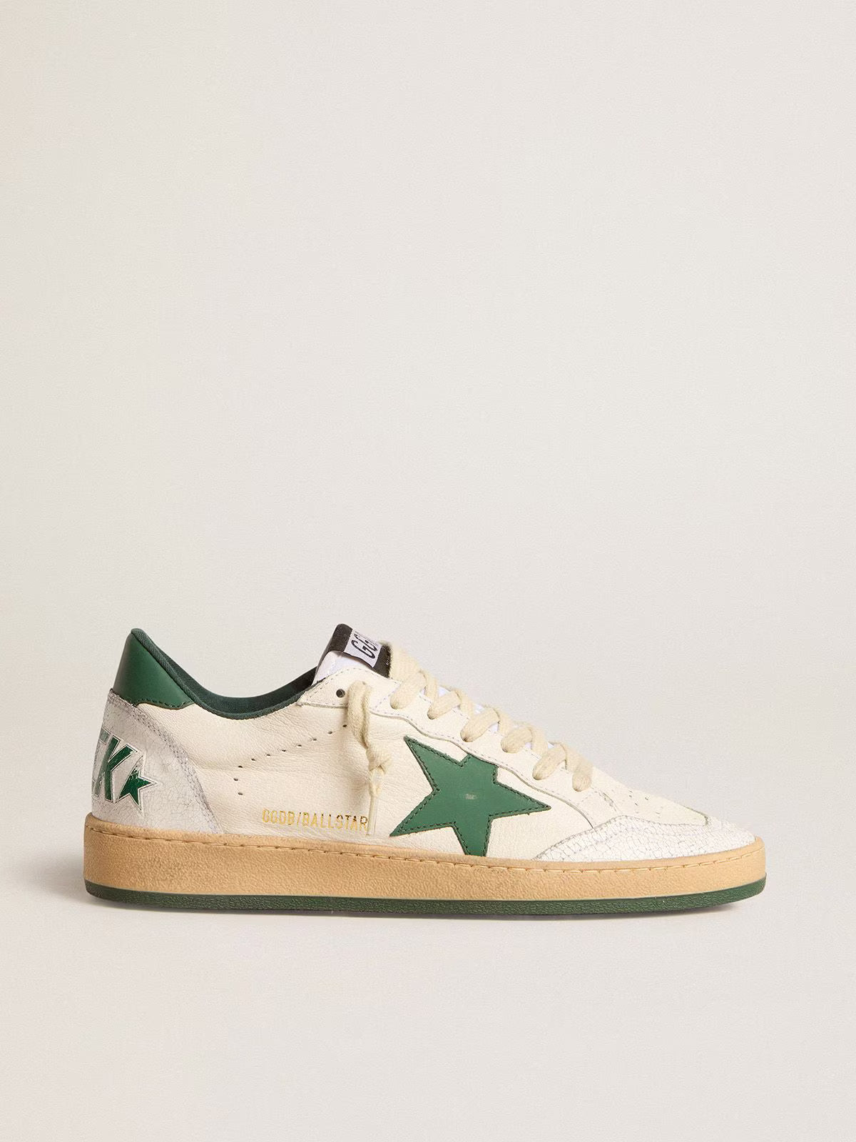 Ball Star Wishes pour homme en cuir nappa blanc avec étoile et contrefort en cuir vert