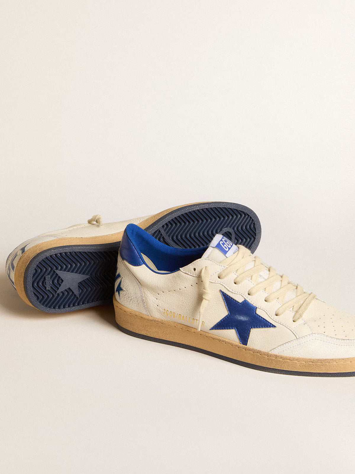 Ball Star Wishes pour homme en cuir nappa blanc avec étoile et contrefort bleuet
