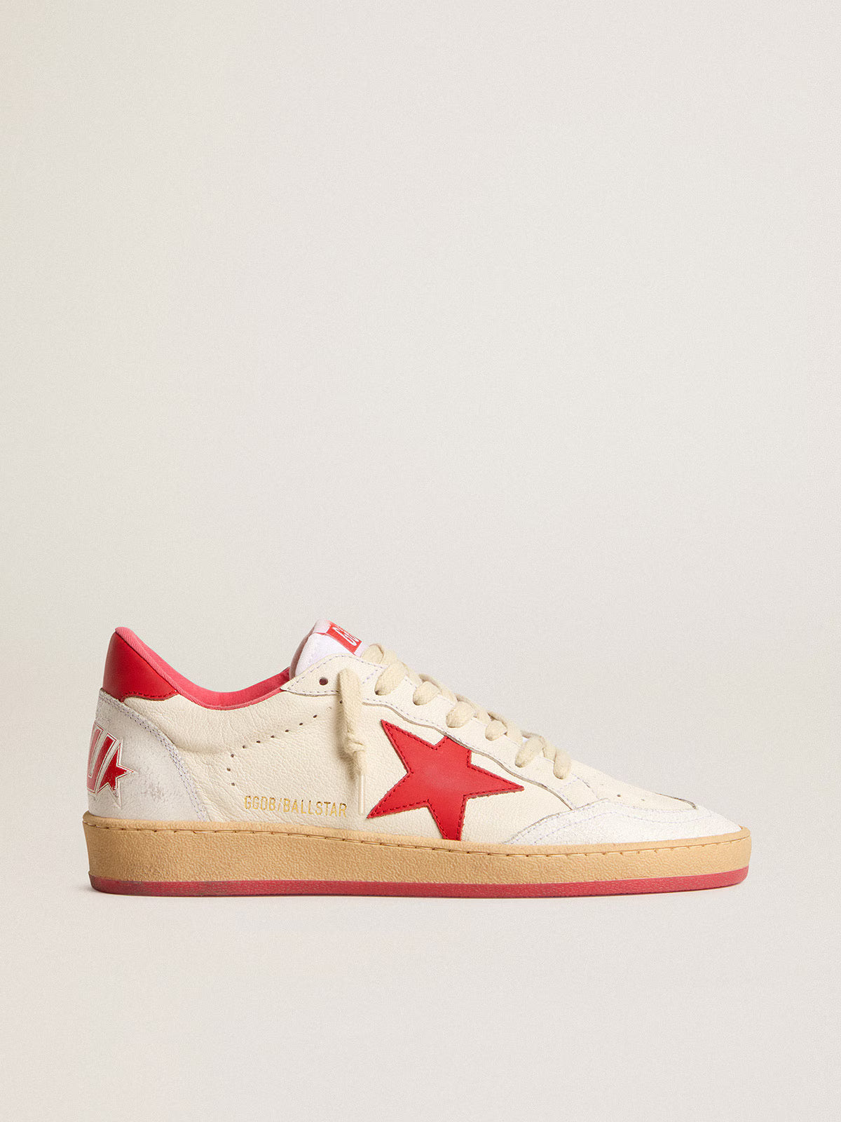 Ball Star Wishes pour homme en cuir blanc avec étoile et contrefort rouges