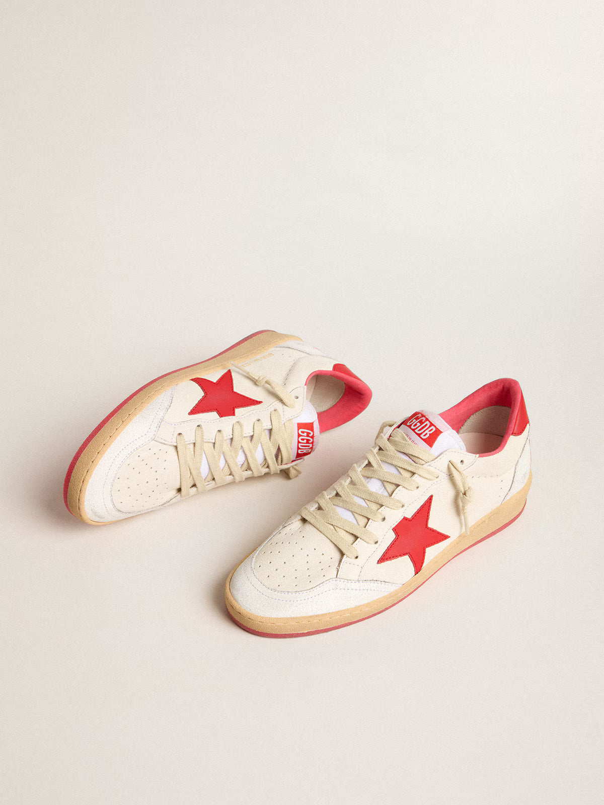 Ball Star Wishes pour homme en cuir blanc avec étoile et contrefort rouges