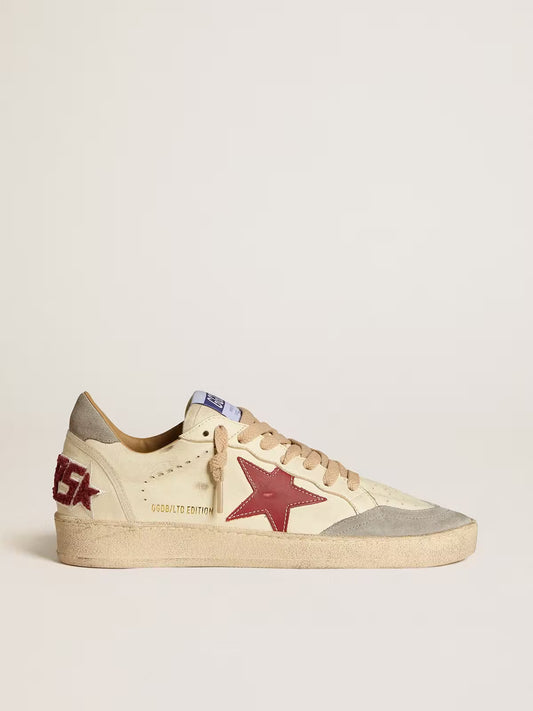 Ball Star LTD pour homme en cuir nappa avec étoile en cuir rouge et contrefort en cuir velours gris