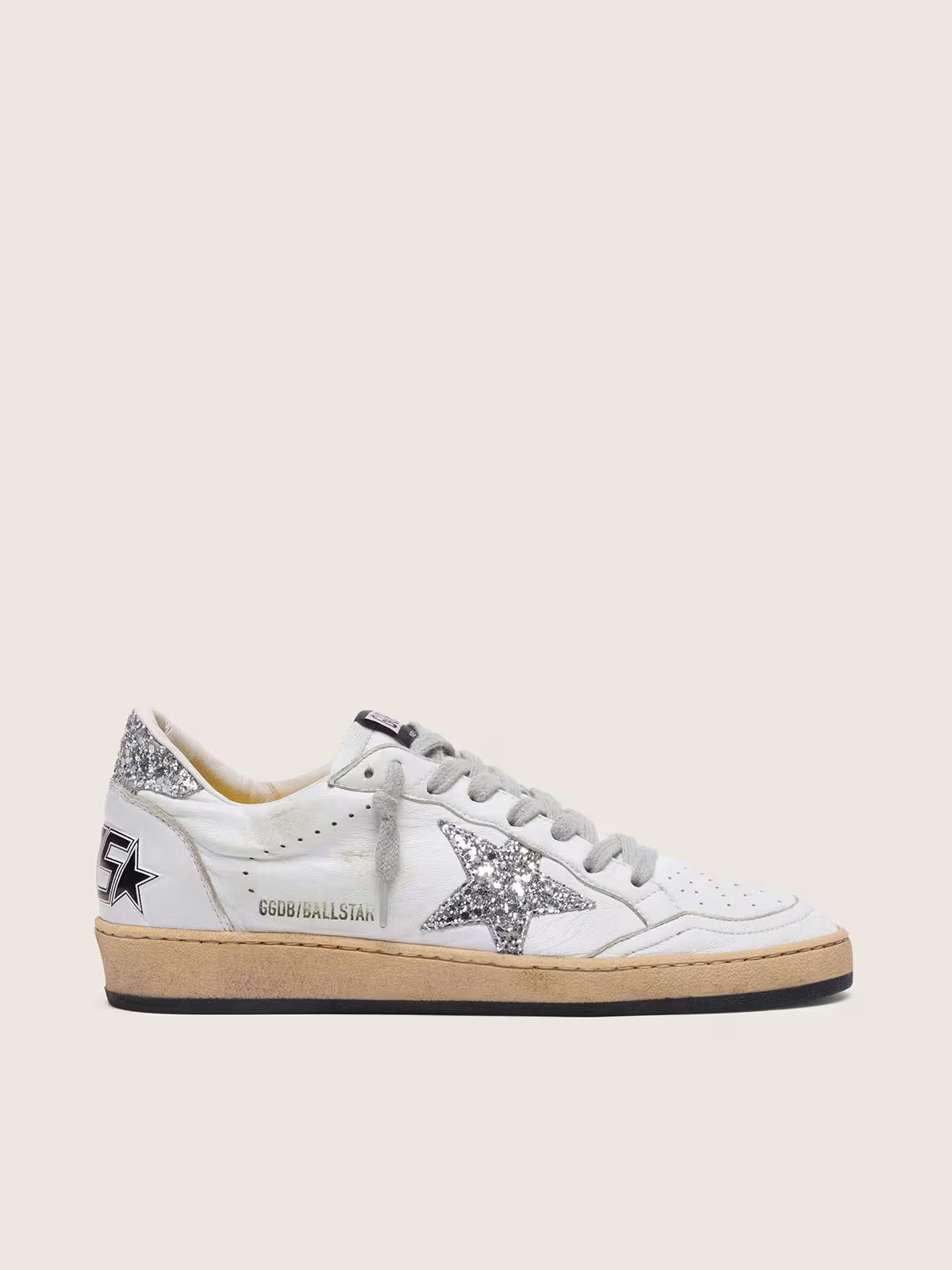 Ball Star femme en nappa avec étoile blanche et contrefort pailleté