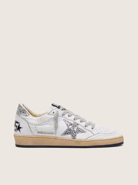 Ball Star femme en nappa avec étoile blanche et contrefort pailleté